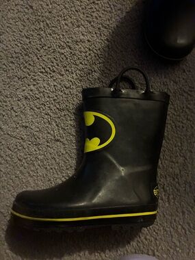 Black & Yellow Batman Kids Rain Boot